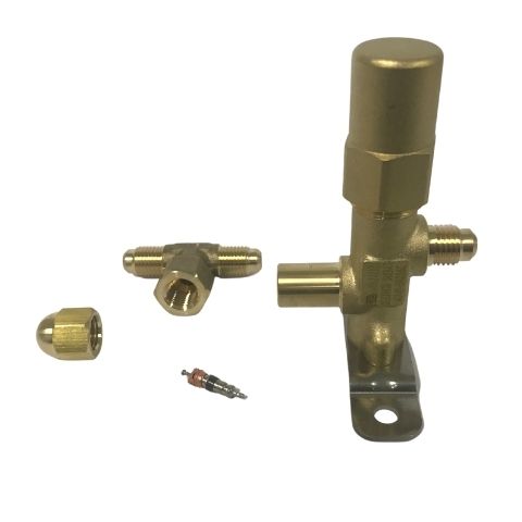 Capped Line Valve - 1/4 MSAE x 3/8 ID w/ T, Core & Cap - 130 Bar