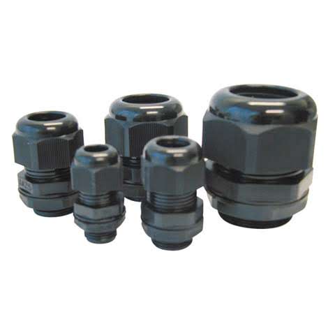 Nylon Cable Gland 16mm Straight Black
