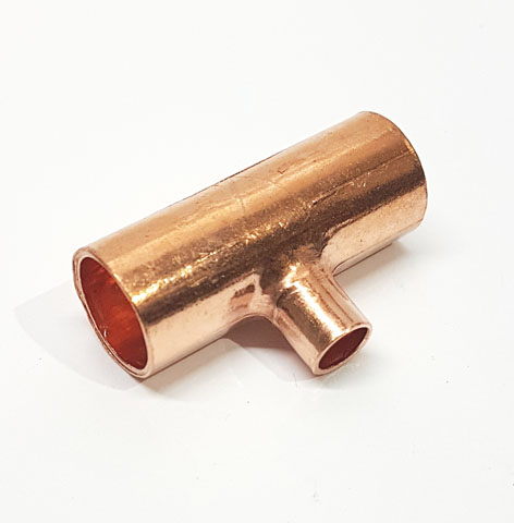 Copper Reducing Tee - 3/8" x 1/4" (R410A) - 5 Pack