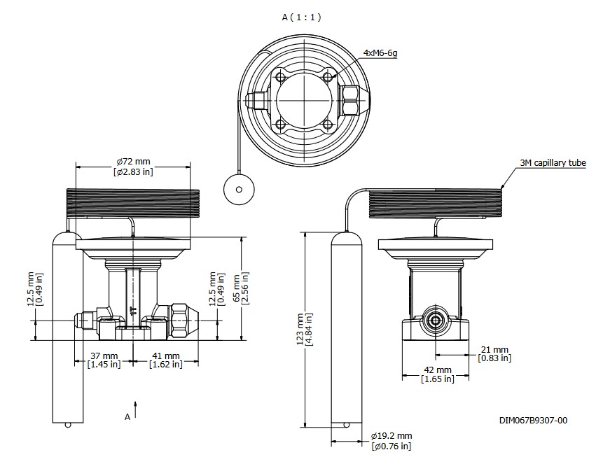 Element R134a TE20 TX Valve Ext Equal -40/+10C 3M