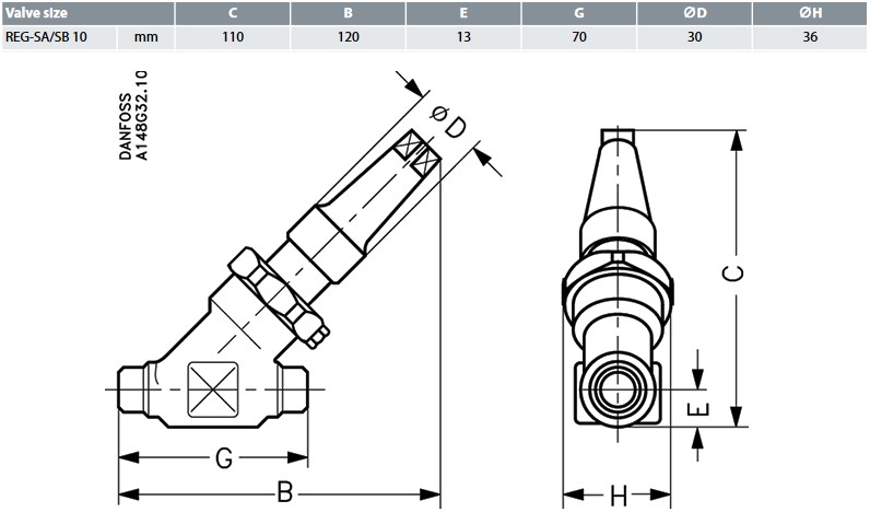 Danfoss Reg-SB 10 A - Straight - Regulating Valve