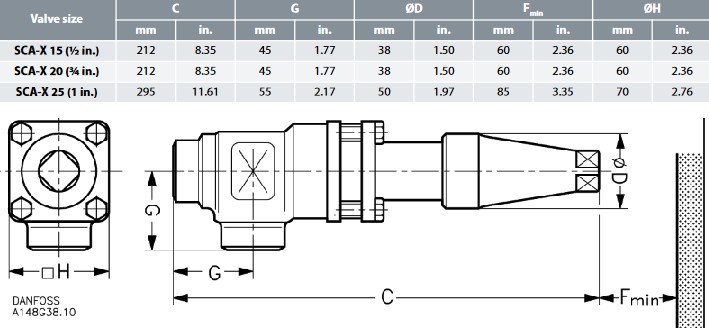 Danfoss SCA-X 15 A Ang Stop/Check Valve