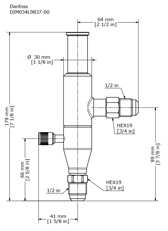 Danfoss Evap Pressure Regulator KVP12 0-79psig 1/2" Flare