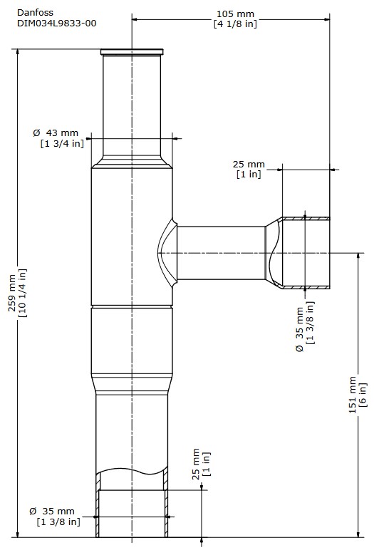 Danfoss Crankcase Pressure Regulator KVL35 3-87psig 1-3/8" ODS