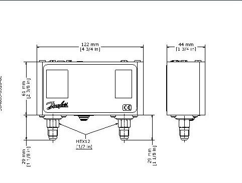 Dual Pressure Control KP15 LP:Auto HP:Auto SPDT-LP 1/4"MSAE