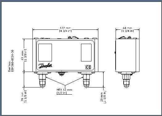 Dual Pressure Control KP15 LP:Manual HP:Manual SPDT 1/4"MSAE