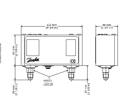 Dual Press Control KP15 LP:Auto HP:Auto SPDT+SPST(NO) 1/4"MF