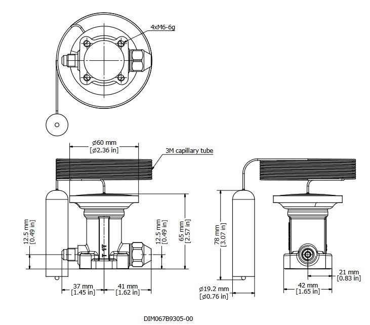 Element R22 / R407C TE12 TX Valve Ext Equal -40/+10C 3M