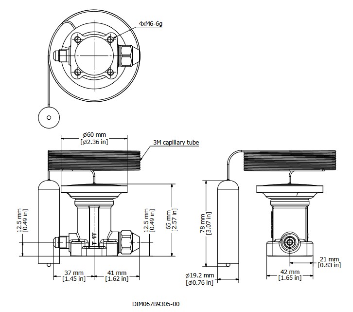 Element R134a TE12 TX Valve Ext Equal -40/+10C 3M