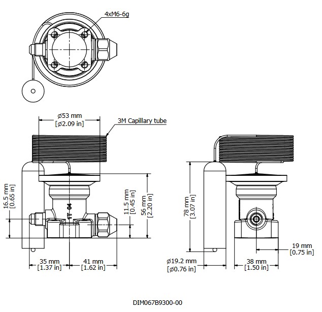 Element R22 / R407C TE5 TX Valve Ext Equal -40/+10C 3M