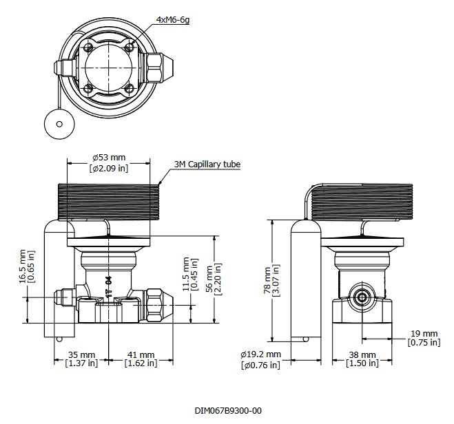 Element R22 TE5 TX Valve Ext Equal -40/+10C 3M c/w MOP100