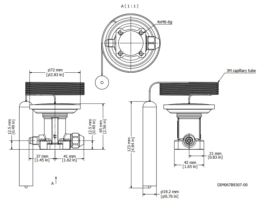 Element R22 / R407C TE20 TX Valve Ext Equal -40/+10C 3M