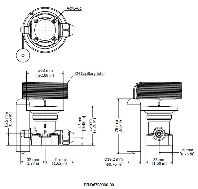 Element R134a TE5 TX Valve Ext Equal -40/+10C 3M