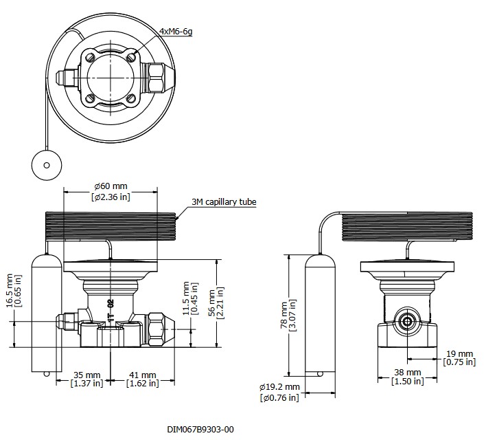 Element R404A TE5 TX Valve Ext Equal -60/-25C 3M c/w MOP30