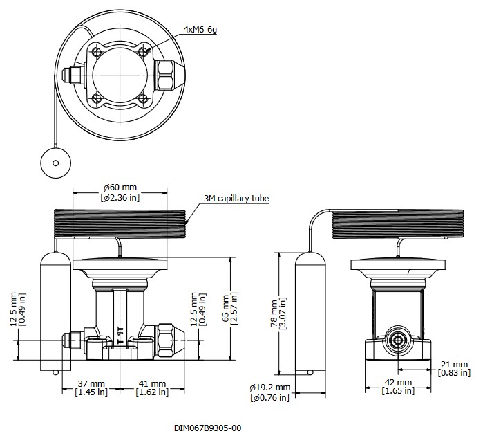 Element R404A TE12 TX Valve Ext Equal -40/-15C 3M c/w MOP45