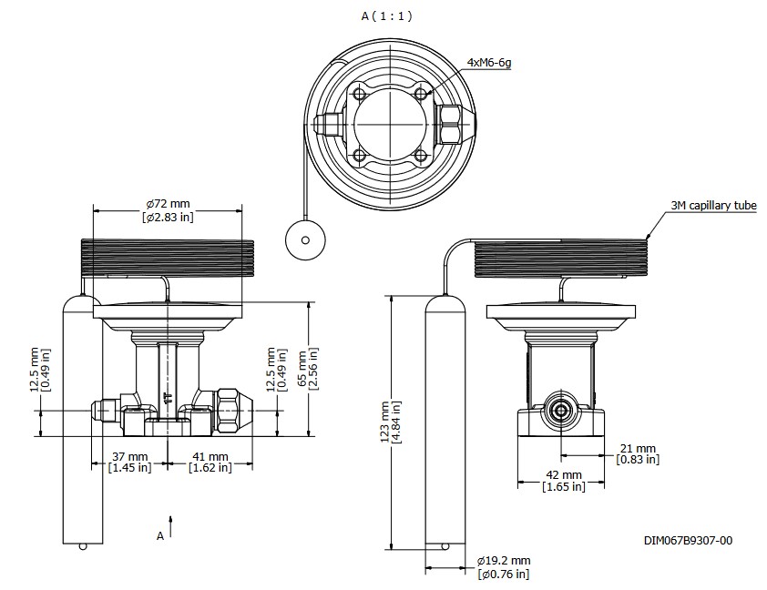 Element R404A / R507 TES20 TX Valve Ext Equal -40/+10C 3M