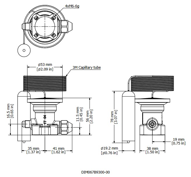 Element R404A TE5 TX Valve Ext Equal -40/-15C 3M c/w MOP45