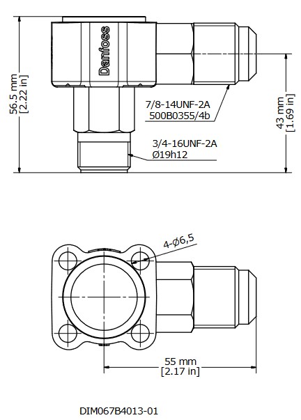 Valve Body TE5 Angle 1/2" ID Flare x 5/8" ID Flare
