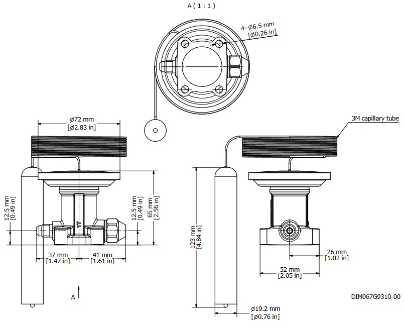 Element R404A / R507 TE55 TX Valve Ext Equal -40/+10C 3M