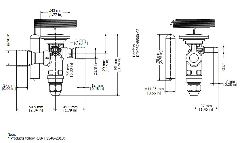 TX Valve TGE10 No11 R22 38.0kW Bi-Flow B/Port 5/8" x 7/8"