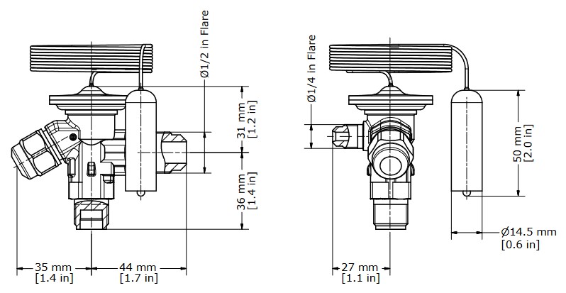TX Valve TEX2 R22 Ext Equal -40/+10C 3/8"MSAE x 1/2"MSAE
