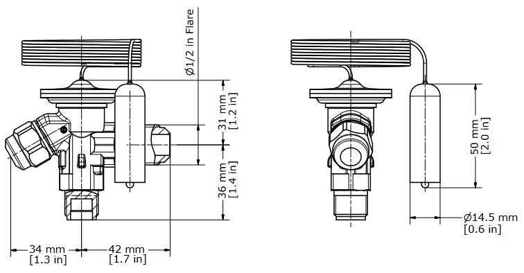 TX Valve TS2 R404A Int Equal -60/-25C 3/8"MSAE x 1/2"MSAE MOP30