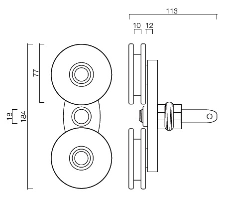 Double Bogie Arm Assembly - White - 75mm Wheels