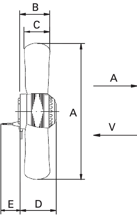 Axial Fan - 250mm - 1PH 2 Pole - Bare Fan (Forced)