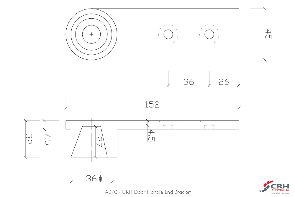 CRH Door Handle End Bracket - White  