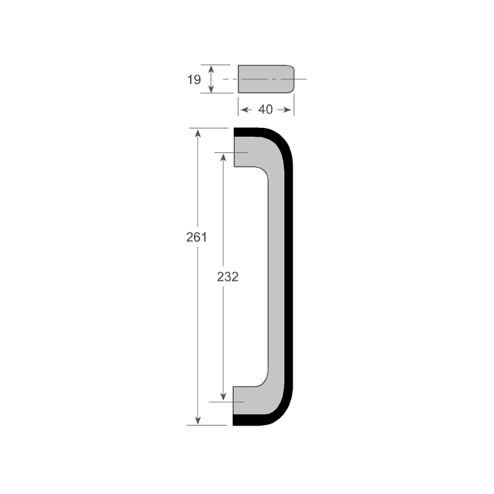 Chrome Plated Zamak Handle with Black ABS Front Cover  