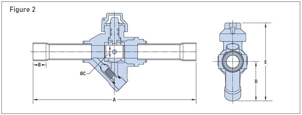Sporlan EBVT-PR Ball Valve 1/2" w/ Check Valve - CO2 90 Bar