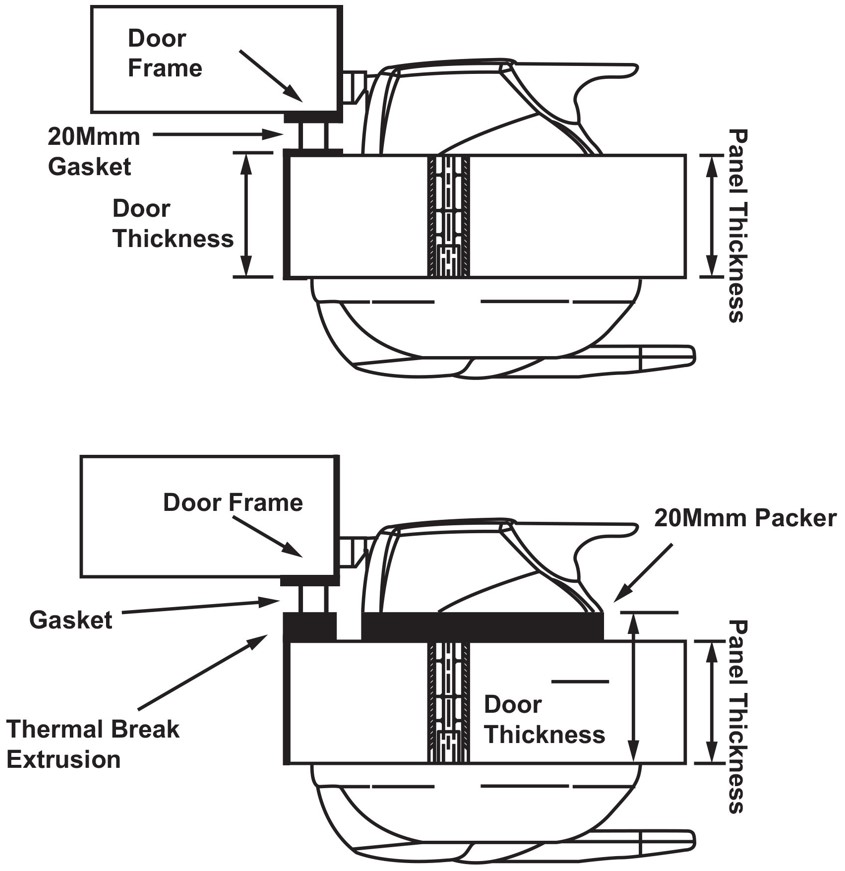 Fermod Latch Set - 20mm Packer - Door Thickness 115mm - 165mm