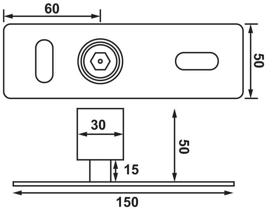 Stainless Steel H Type Door Guide - 30mm Roller