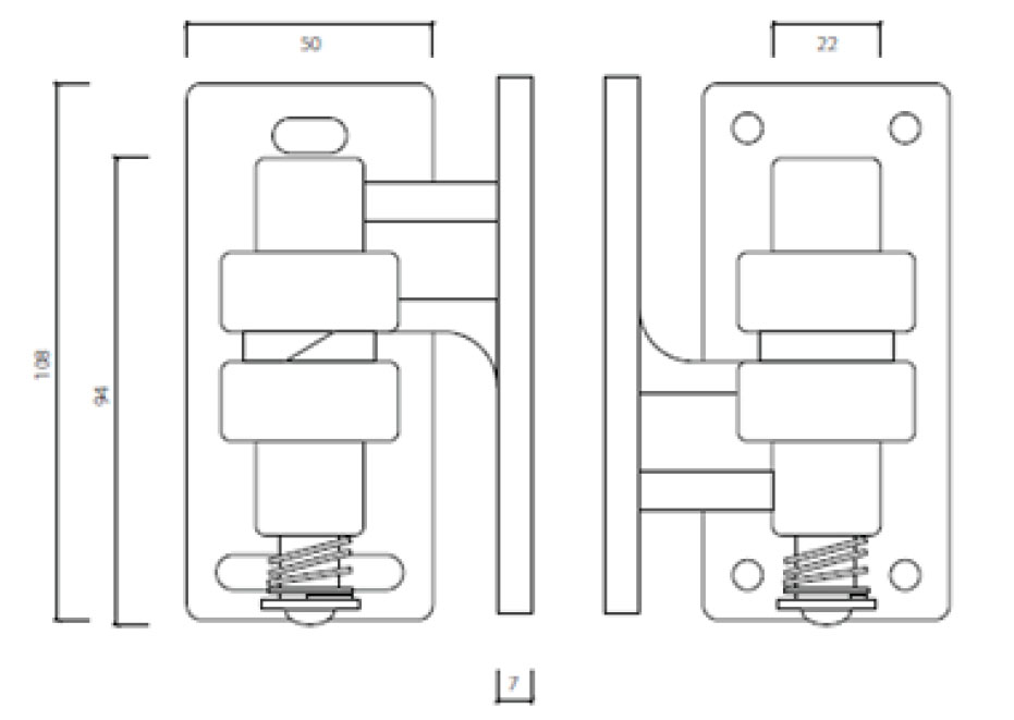 Spring Loaded Self Closing Hinge Interchangable Left + Right