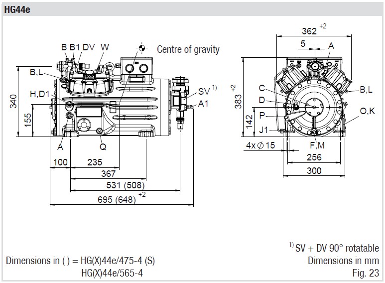 BOCK Semi-Hermetic Compressor HGX44E/770-4 S (16169)