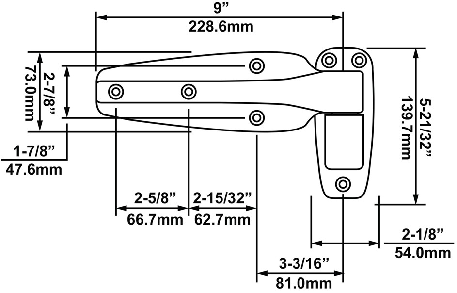 Kason 1248 Series Cam-Rise Spring Assist Hinge, 28mm Offset