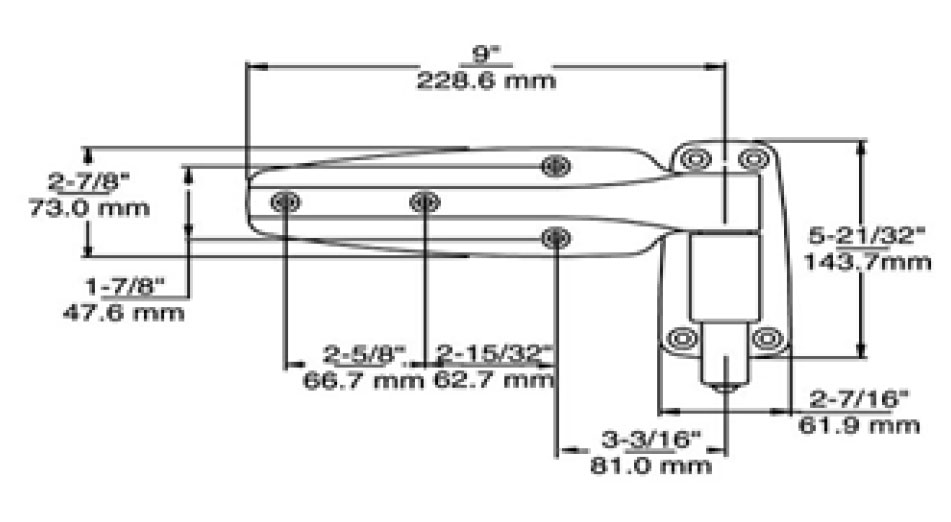 Kason 1248 Series Cam-Rise Spring Assisted Hinge - 32mm Offset