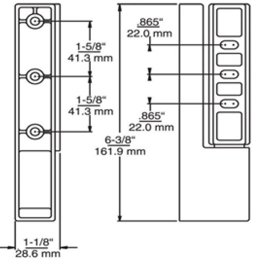 Kason Edgemount Spring Hinge Self Closing 