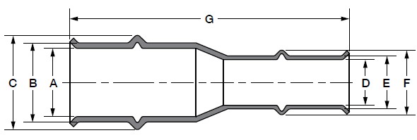 RLS XL Press Fitting - Reducer - 1-5/8" - 1-1/8" FF HNBR - 32kN