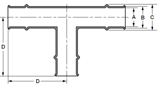 RLS XL Press Fitting - Tee - 1-5/8" FF HNBR - 32kN