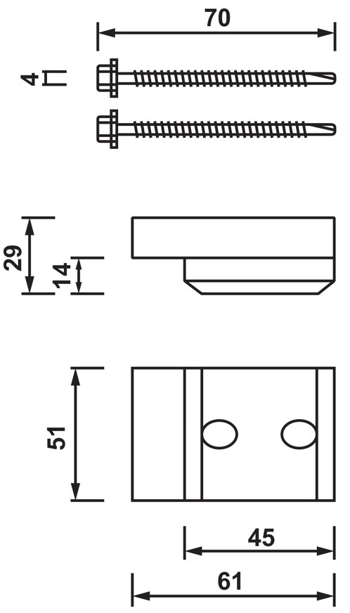 Block Door Stop with Fasteners (Bondor)