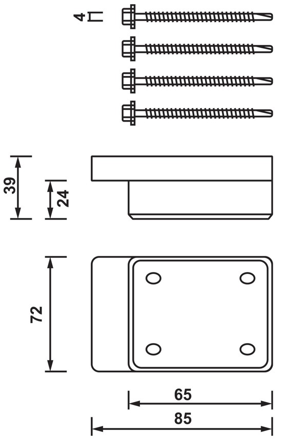 Block Doorstop with Fasteners (D Track)