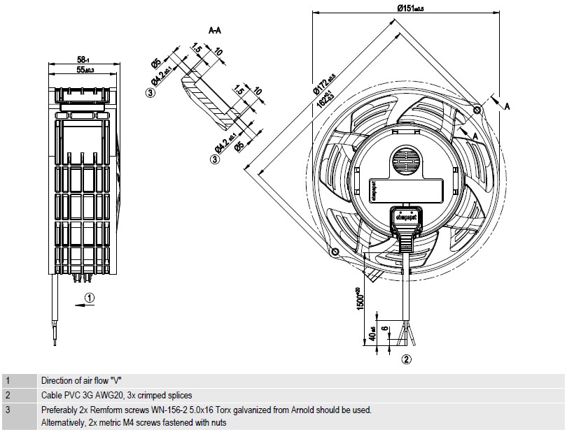 Compact EC Axial Fan - 230V - ESM - 130mm