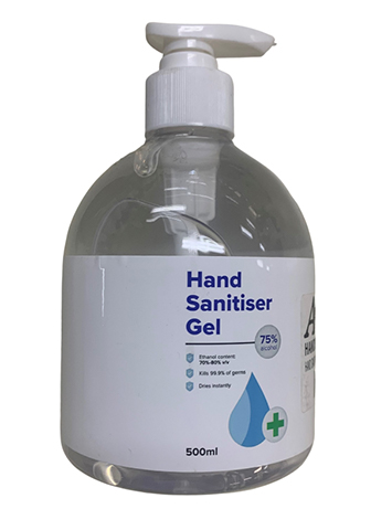 Hand Sanitiser Gel - 500ml Pump Bottle - 75% Alcohol