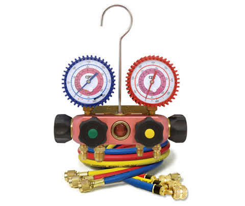 CPS Vortex Manifold, Gauges & Hoses 4 Valve R410A