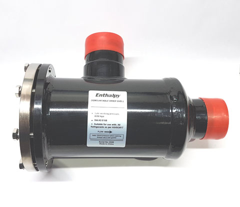 The Enthalpy range of Replaceable Core Filter Drier Shells are designed to be used in both the liquid and suction lines of refrigeration and air-conditioning systems using fluorinated refrigerants and CO2