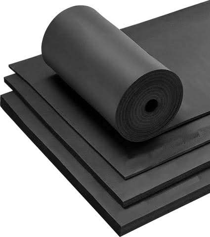 Closed Cell Elastomeric Thermal Insulation made from E.P.D.M. - Ethylene Propylene Diene Monomer. Aeroflex Tube and Sheet Insulation is a flexible, closed cell and lightweight elastomeric material designed for insulating cooling and heating lines. The standard sheet is available in sizes of 0.91m x 1.2m with the wall thickness from 6mm up to 25mm. It prevents heat loss and condensation on large pipelines, tanks, chillers, air ducts and other irregular shaped vessels.