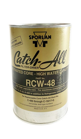 This core should be used on a system that a ruptured or that has been exposed to the atmosphere, or for some reason are expected to have a high amount of water in the system. Designed especially for polyester oils.