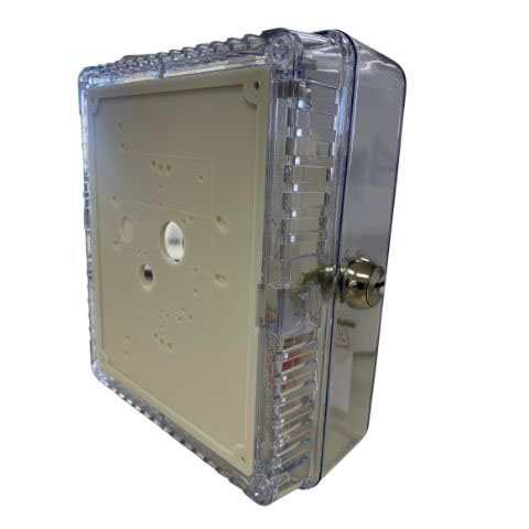 Thermostat Guard, Med, Clear Cover & Ring Base, Wall Plate